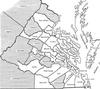 Map of Virginia 1741 - 1750